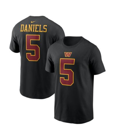 Nike Men's Jayden Daniels Black Washington Commanders Name and Number T-Shirt