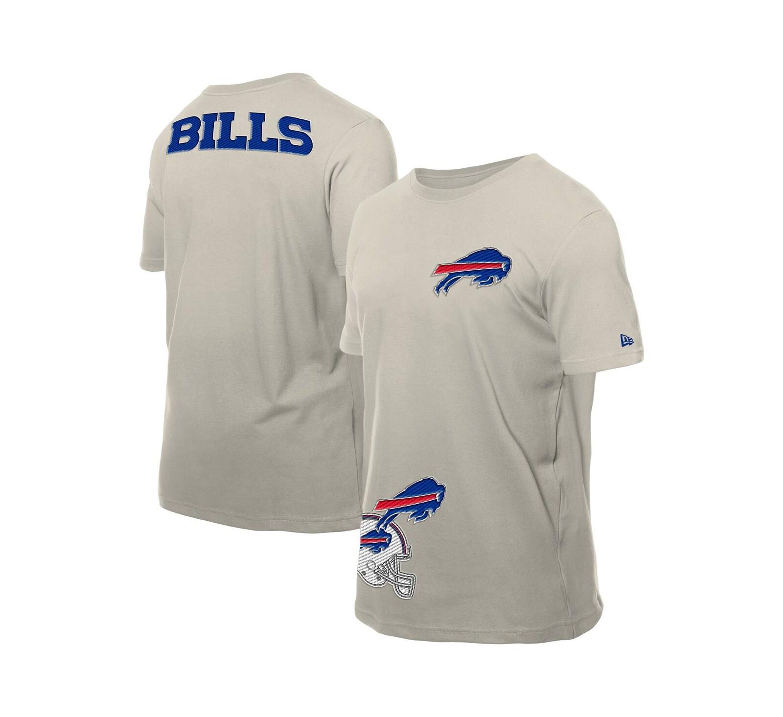 New Era Men's Light Beige Buffalo Bills Multi Patch T-Shirt