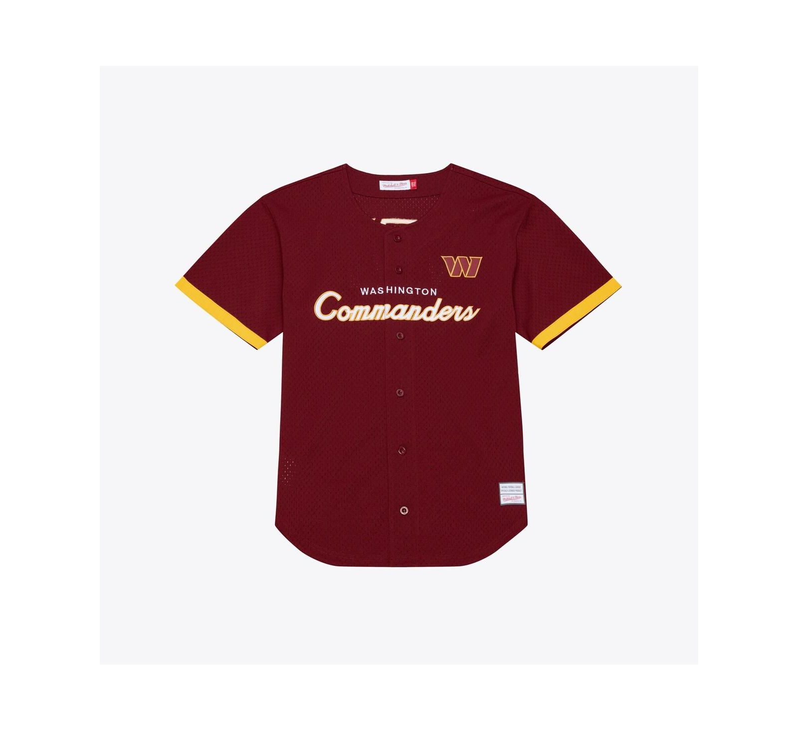 Mitchell & Ness Men's Burgundy Washington Commanders Head Coach Mesh Full-Button Fashion Jersey