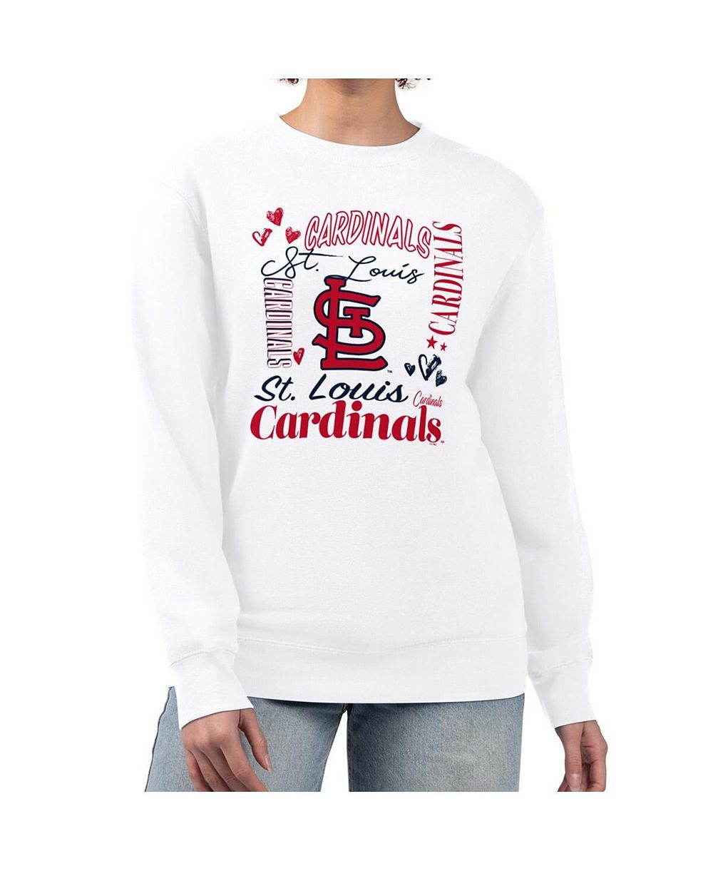Женский худи G-III 4Her by Carl Banks White St. Louis Cardinals Collage Team Graphic Fleece Pullover
