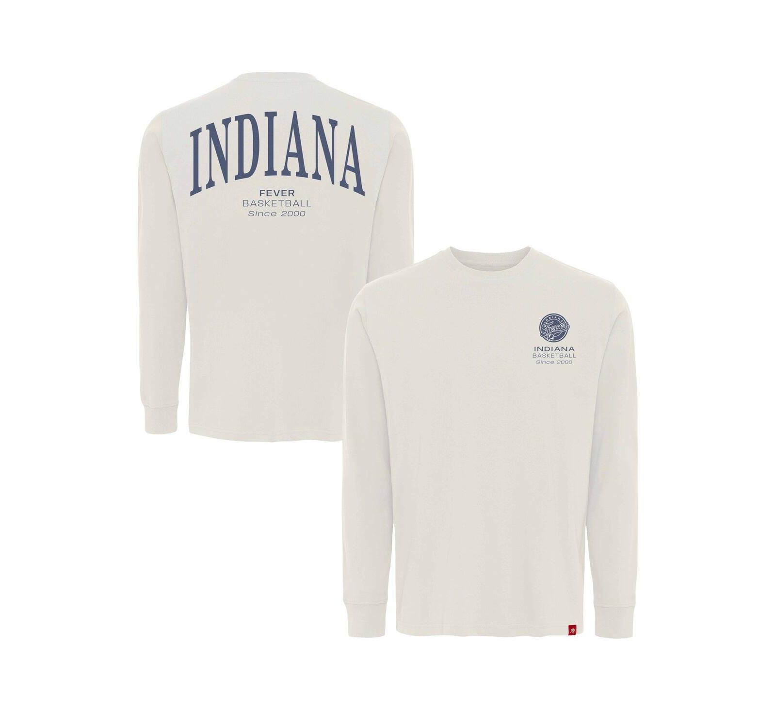 Sportiqe Men's and Women's Cream Indiana Fever Athletic Club Collection Sherwood Relaxed Fit Premium Long-Sleeve T-Shirt