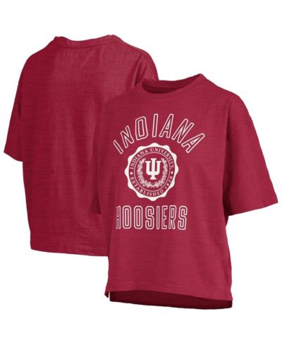 Pressbox Women's Crimson Indiana Hoosiers Motley Crew Bishop Waist Length Oversized Slub T-Shirt