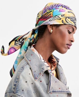 Theophilio | Macy's Women's Silk Graffiti Print Square Scarf, Macy's Exclusive