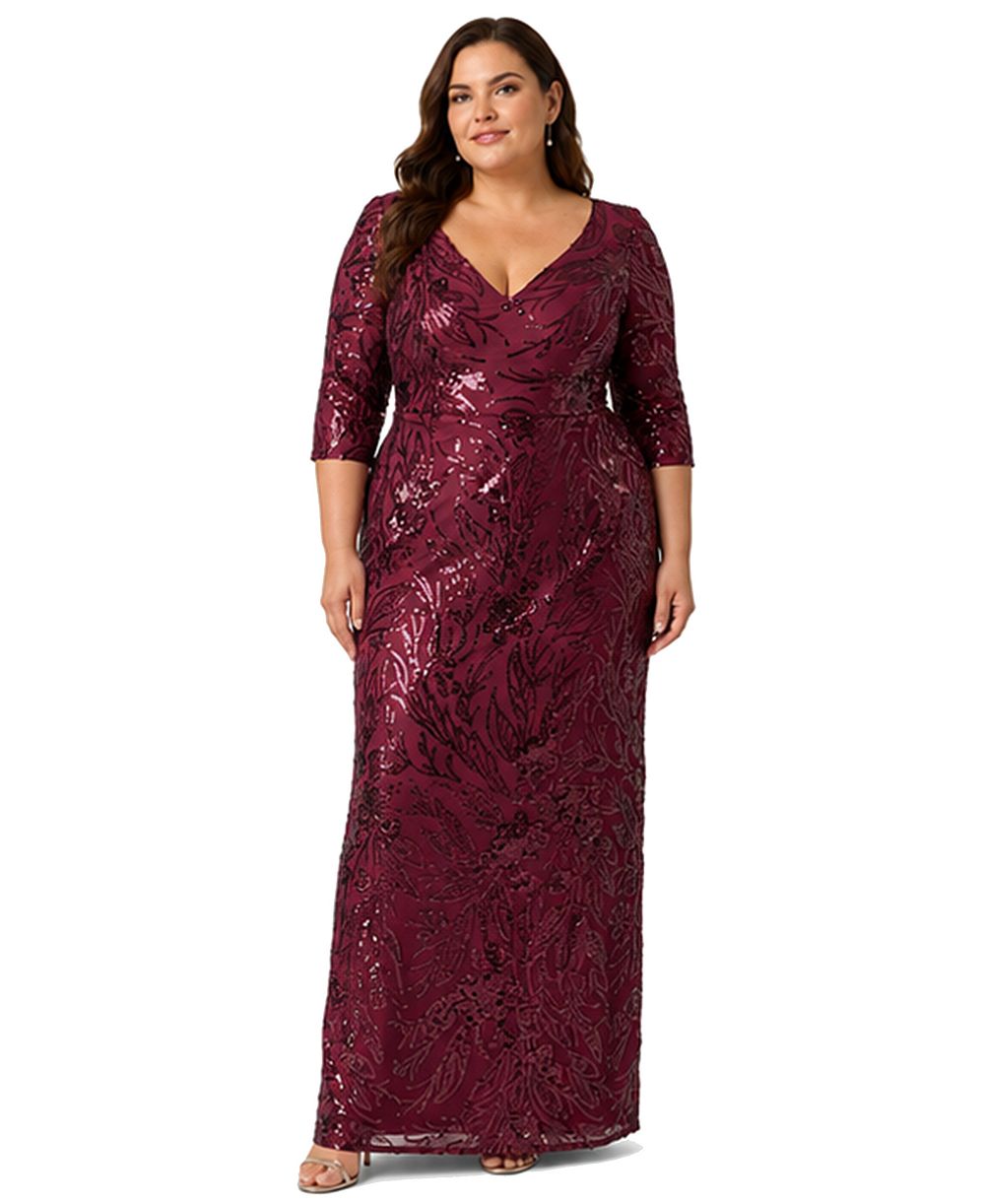 Вечернее платье Adrianna Papell Plus Size V-Neck