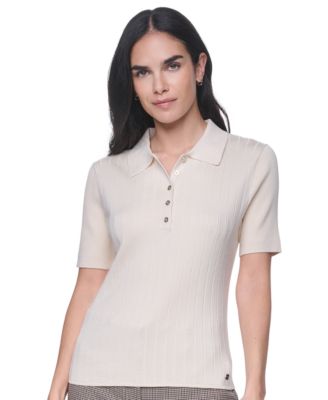 Женский трикотажный поло Tommy Hilfiger Short-Sleeve Ribbed