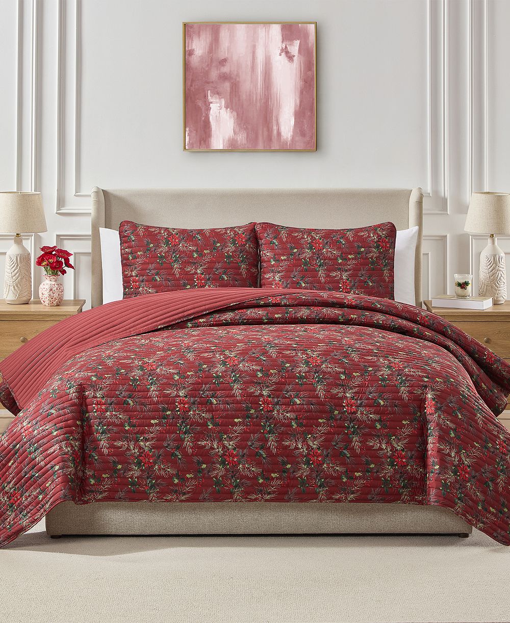 Комплект из 2 стеганых одеял Seventh Studio Poinsettia, Twin