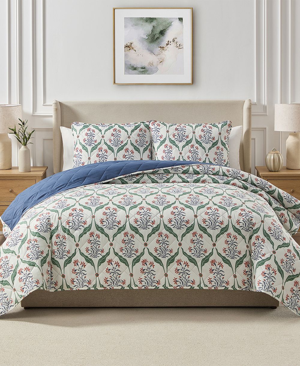 Стеганый комплект из 3 предметов Seventh Studio Trellis Floral, King