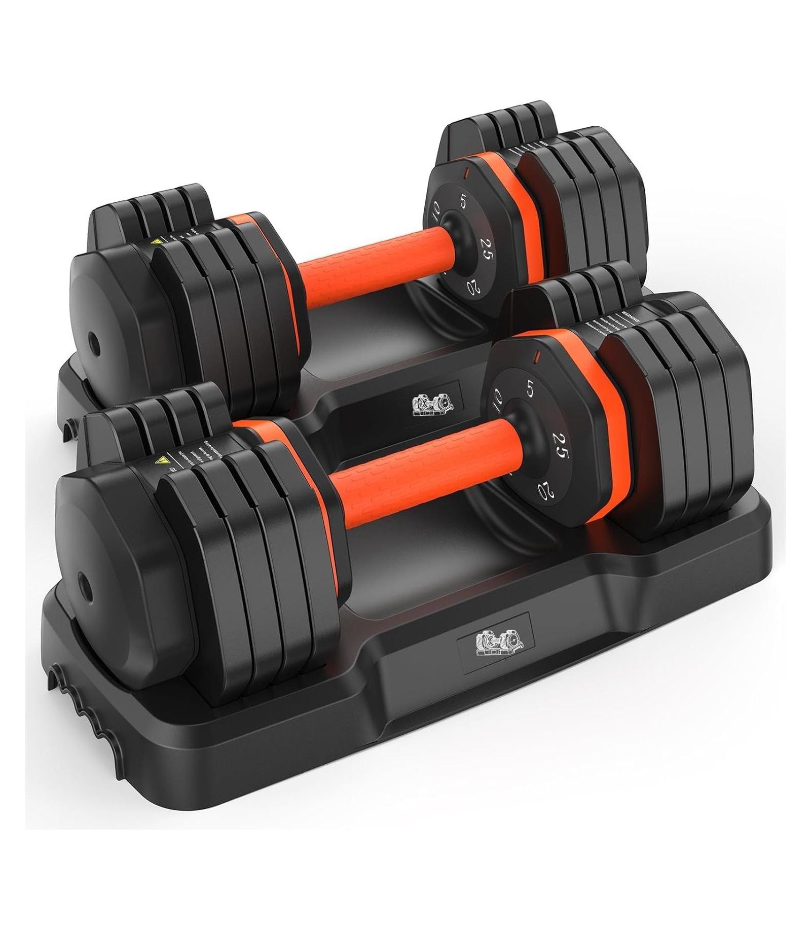 FED FITNESS 15LB to 55LB Adjustable Dumbbell Set Pair 5-Level Weights Anti-Slip Handle Full Body Workout Equipment
