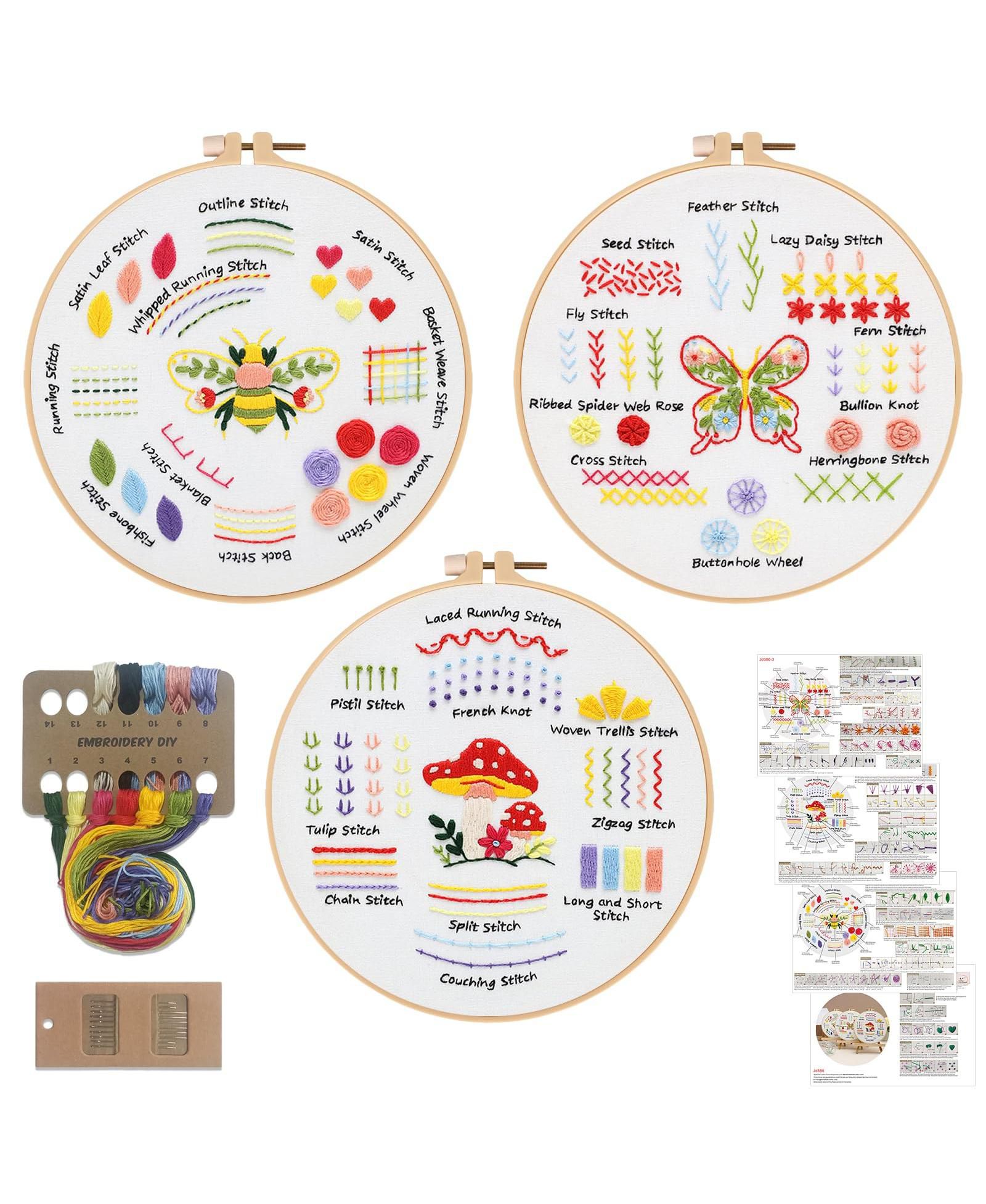 Набор для вышивания GNUADZ Embroidery Kit Beginners 3 Packs