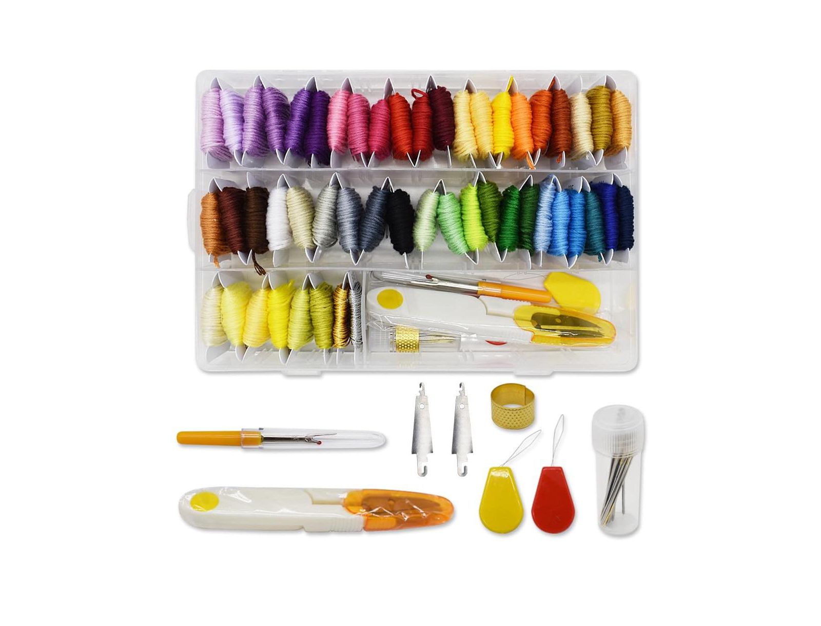 GNUADZ 50 Color Embroidery Floss Cotton Bobbins Bracelets Crafts Kit