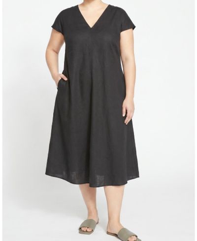 Universal Standard Plus Size платье Louvre Bow Back из льна