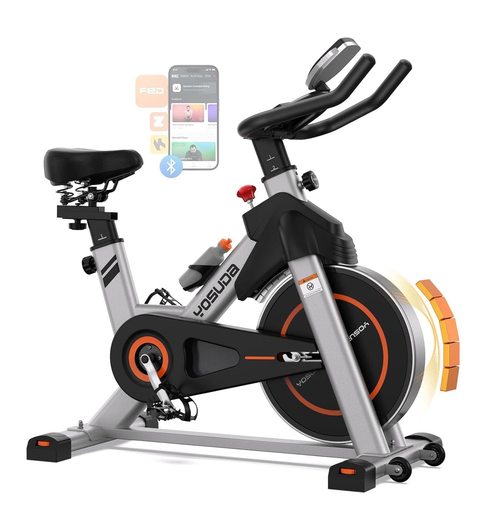 FED FITNESS Magnetic 2.0 Premium Exercise Bike, Ultra-Quiet Strong Magnetic Resistance, 300lb Capacity, Smooth Stationary Bike for Home