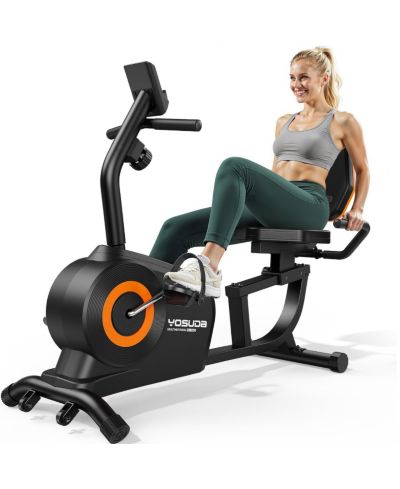 FED FITNESS Recumbent Exercise Bike for Home, 350LB Capacity, 16-Level Magnetic Resistance, LCD Monitor and Pulse Sensors