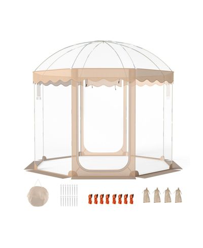 Прозрачный пузырьковый шатер GOUUN Pop Up Clear Bubble Tent 10x10 ft для 8-10 человек, 540-градусный панорамный PVC Weatherproof Pod