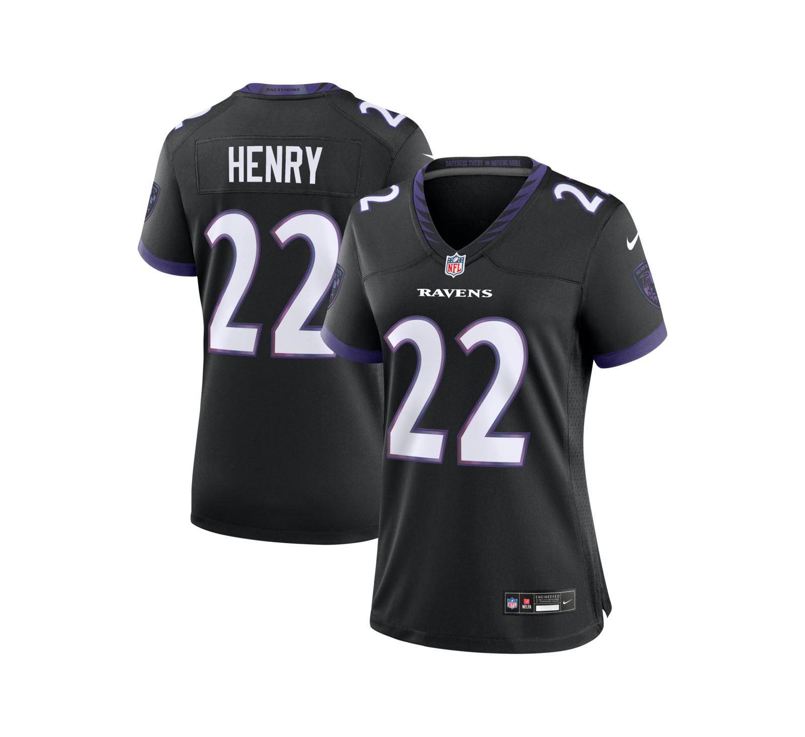 Женская игровая джерси Nike Derrick Henry Black Baltimore Ravens Alternate