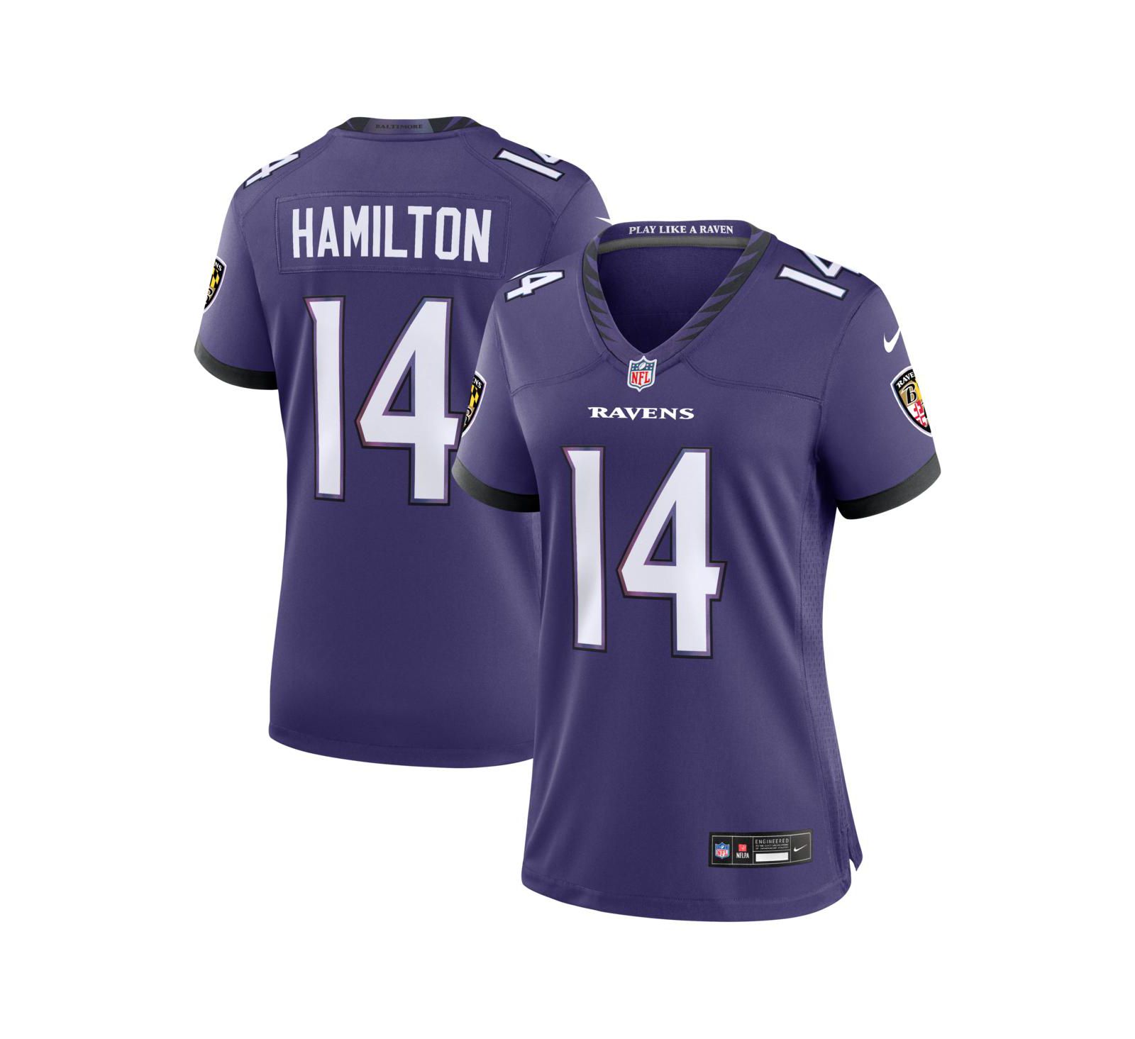 Женская игровая джерси Nike Purple Baltimore Ravens Kyle Hamilton