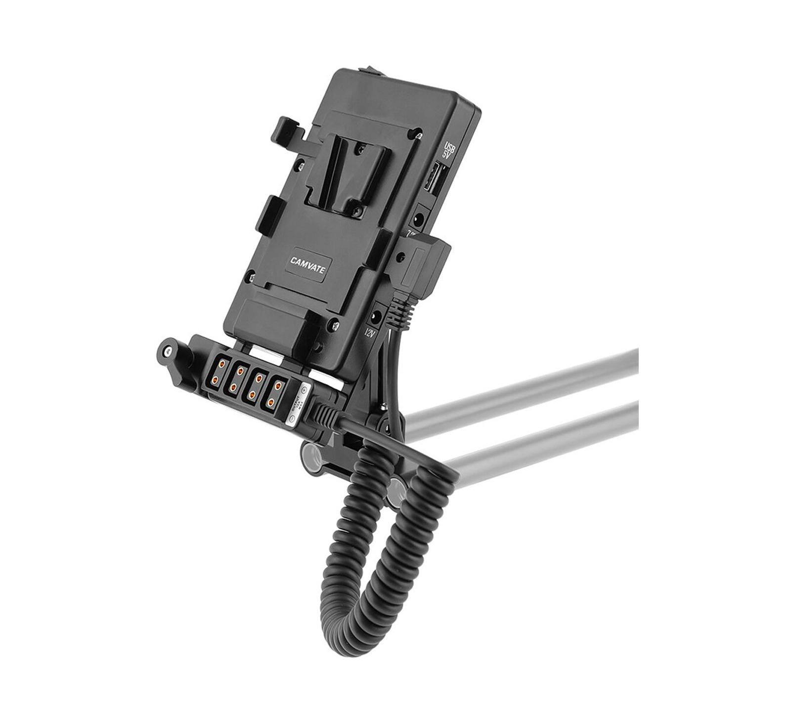 Camvate Rod Mount with V-Mount Power Distribution Adapter, Includes LP-E6 Dummy Battery, Compatible with Canon EOS