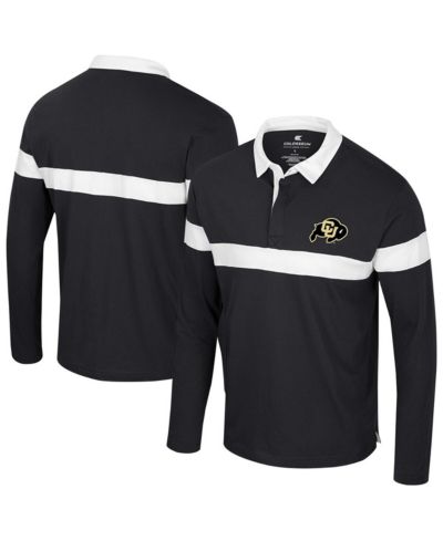Colosseum Men's Black Colorado Buffaloes Too Cool For School Long Sleeve Polo Shirt