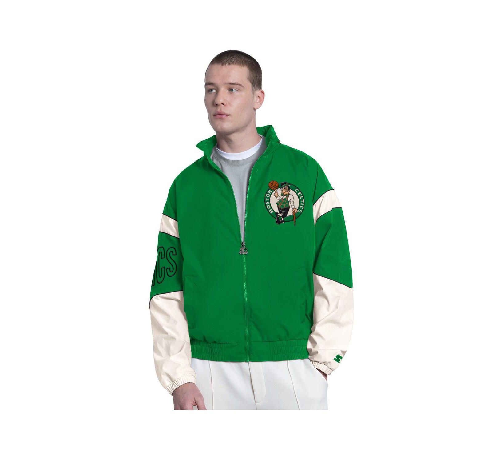 Мужская куртка Starter Boston Celtics The Gust с капюшоном и молнией, зеленая