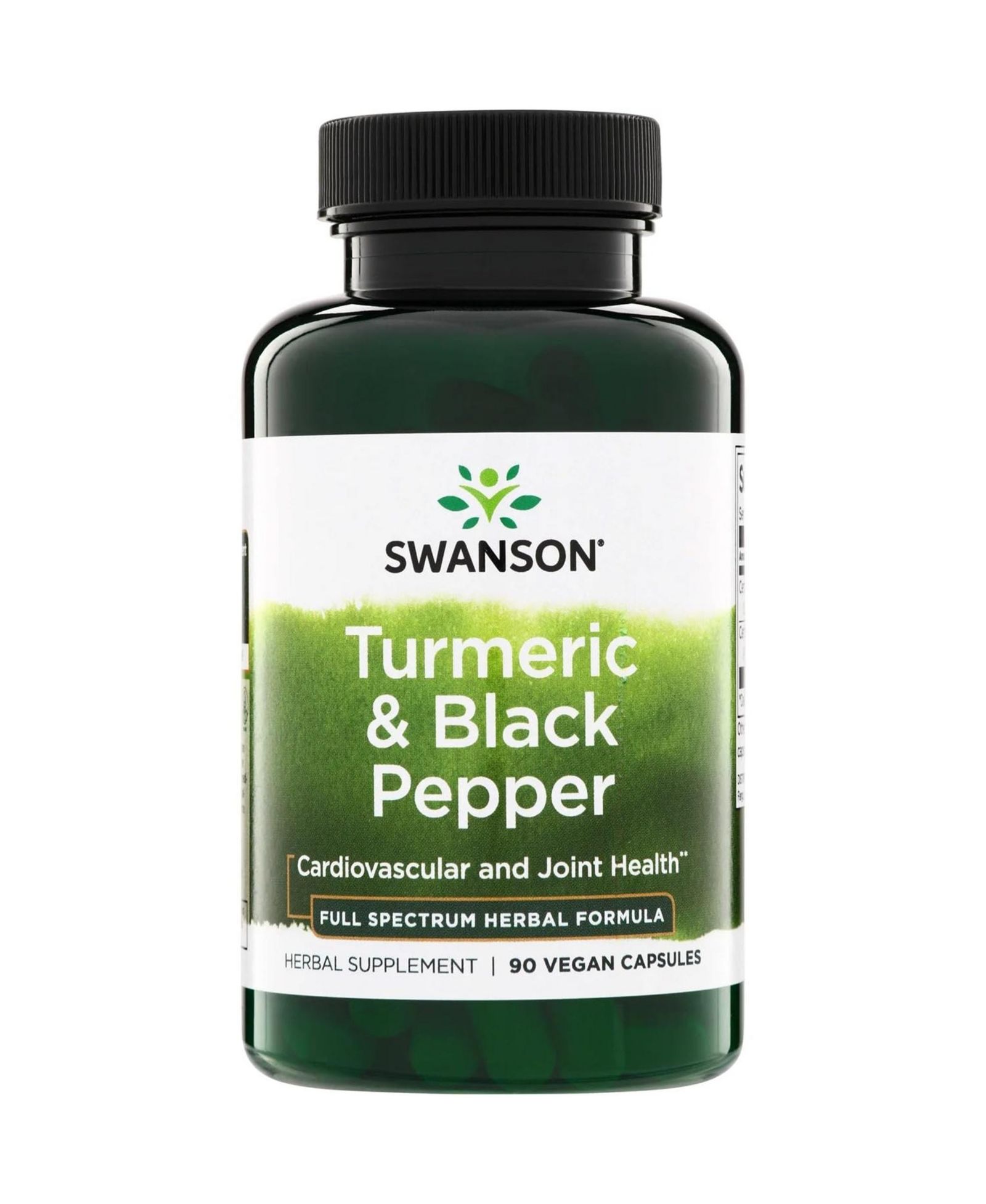 Пищевая добавка Swanson Premium с куркумой и черным перцем для поддержки антиоксидантной защиты, пищеварения и суставов 90 вегетарианских капсул