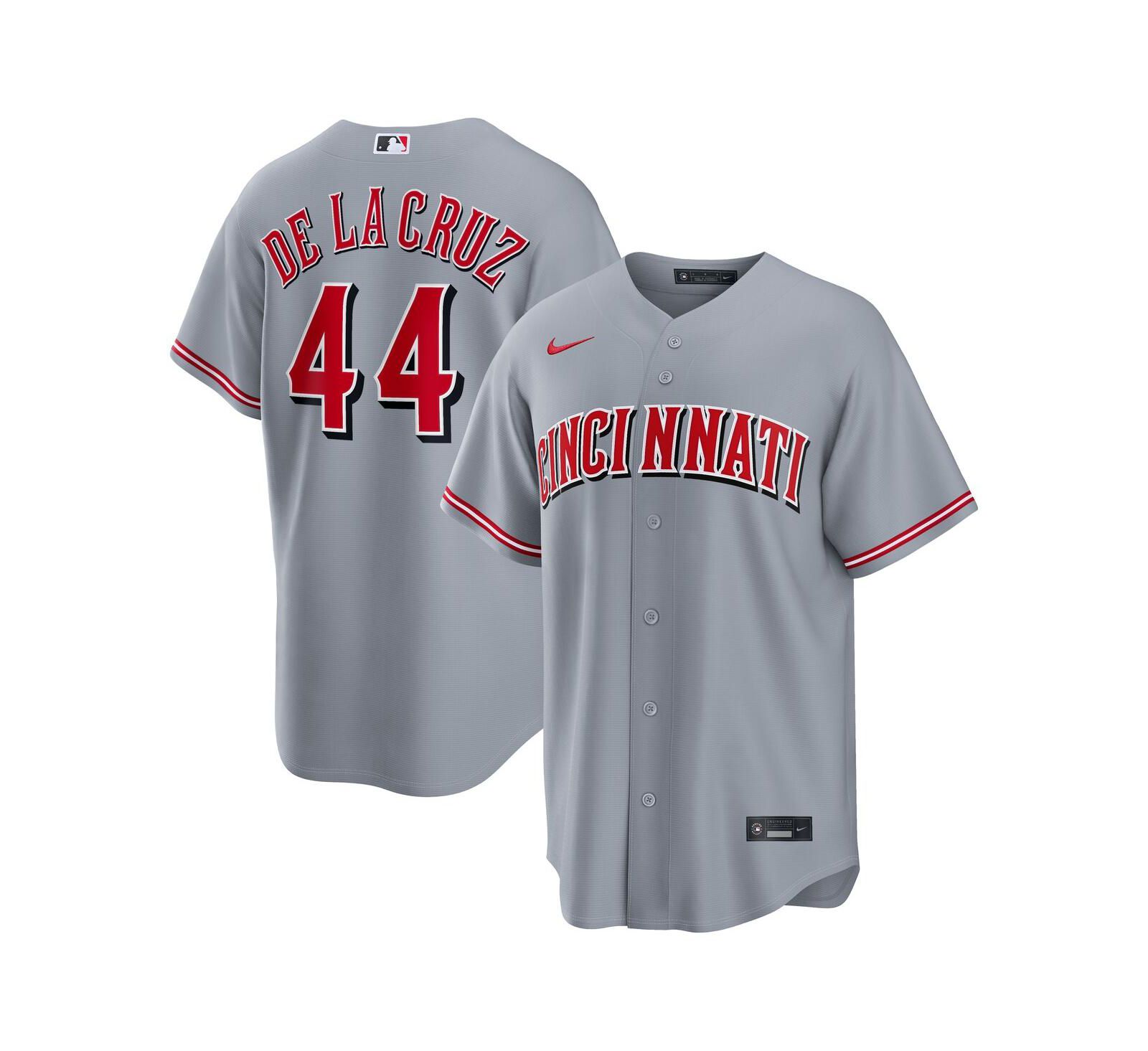 Nike Men's Elly De La Cruz Gray Cincinnati Reds Road Replica Jersey