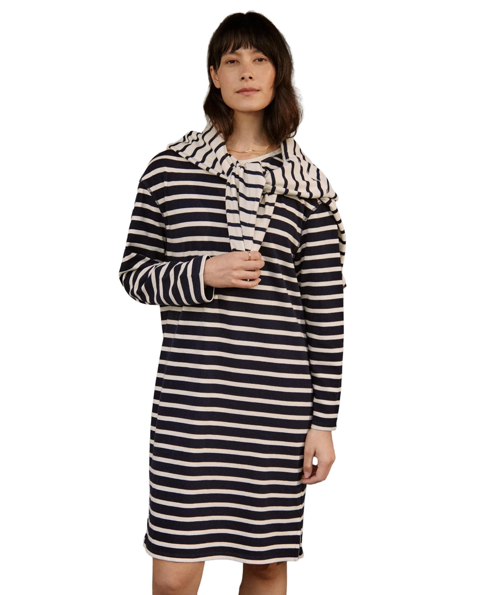 Celtic & Co. Women's Striped Knee Length Jersey Dress