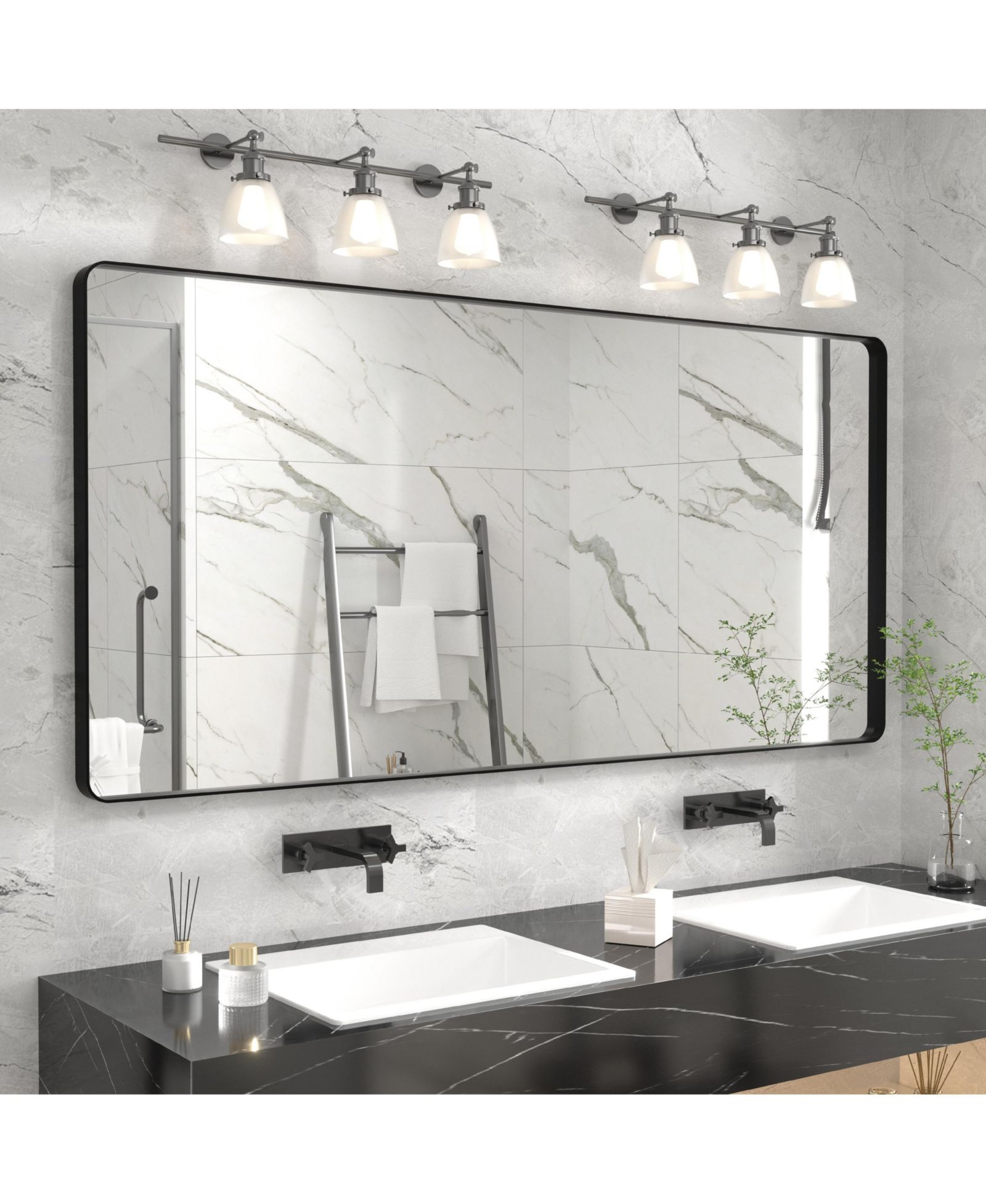 Зеркало для ванной Apmir 60" x 28" Tempered Glass and Aluminum Alloy Framed