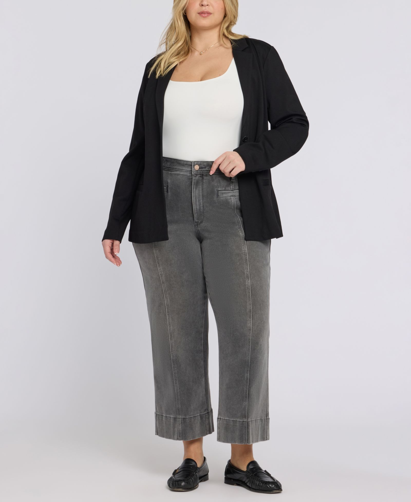 NYDJ Plus Size Teresa Wide-Leg Ankle Jeans with Lift Tuck Technology