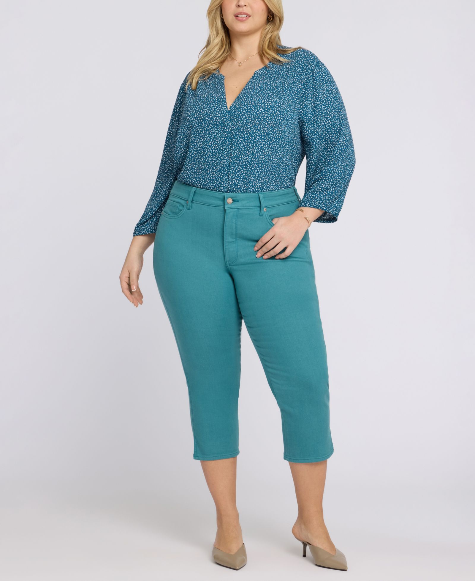 NYDJ Plus Size Chloe Capri Jeans with Lift Tuck Technology in Cool Embrace Denim
