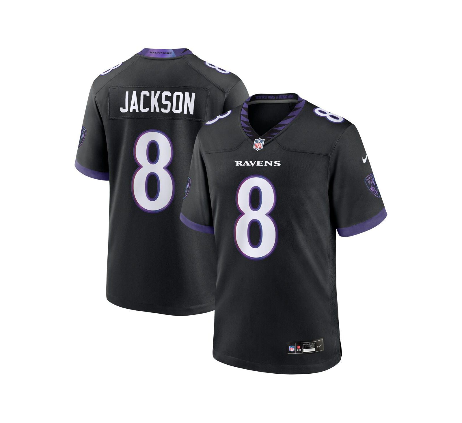 Nike Мужская джерси Lamar Jackson Black Baltimore Ravens Alternate Game