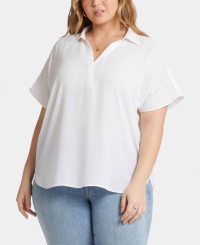 NYDJ Plus Size Becky Short-Sleeve Top