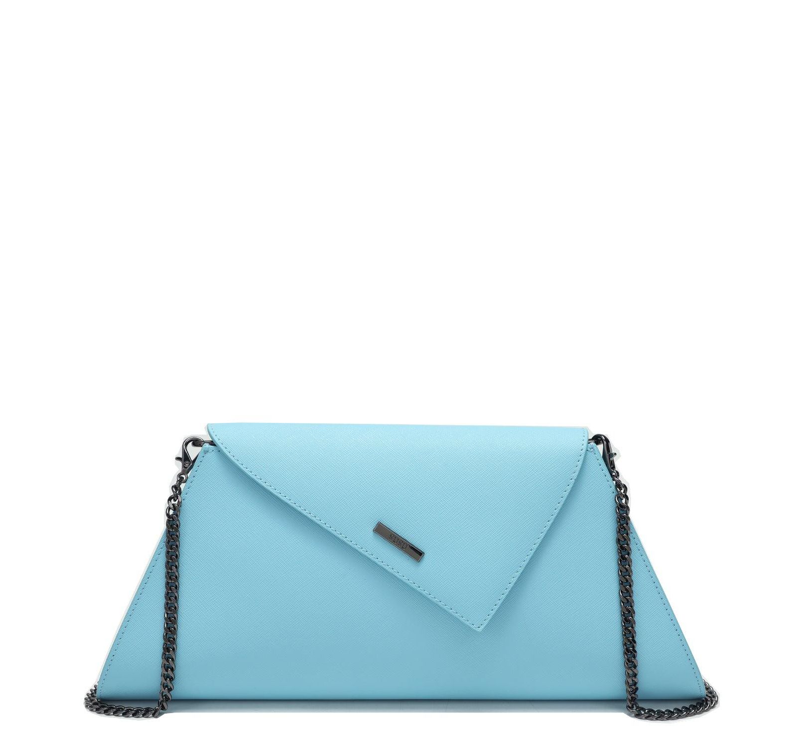 SUSU Women's Saffiano Leather Envelope Clutch Purse Crossbody Evening Bag with Chain Strap Elegant Handbag