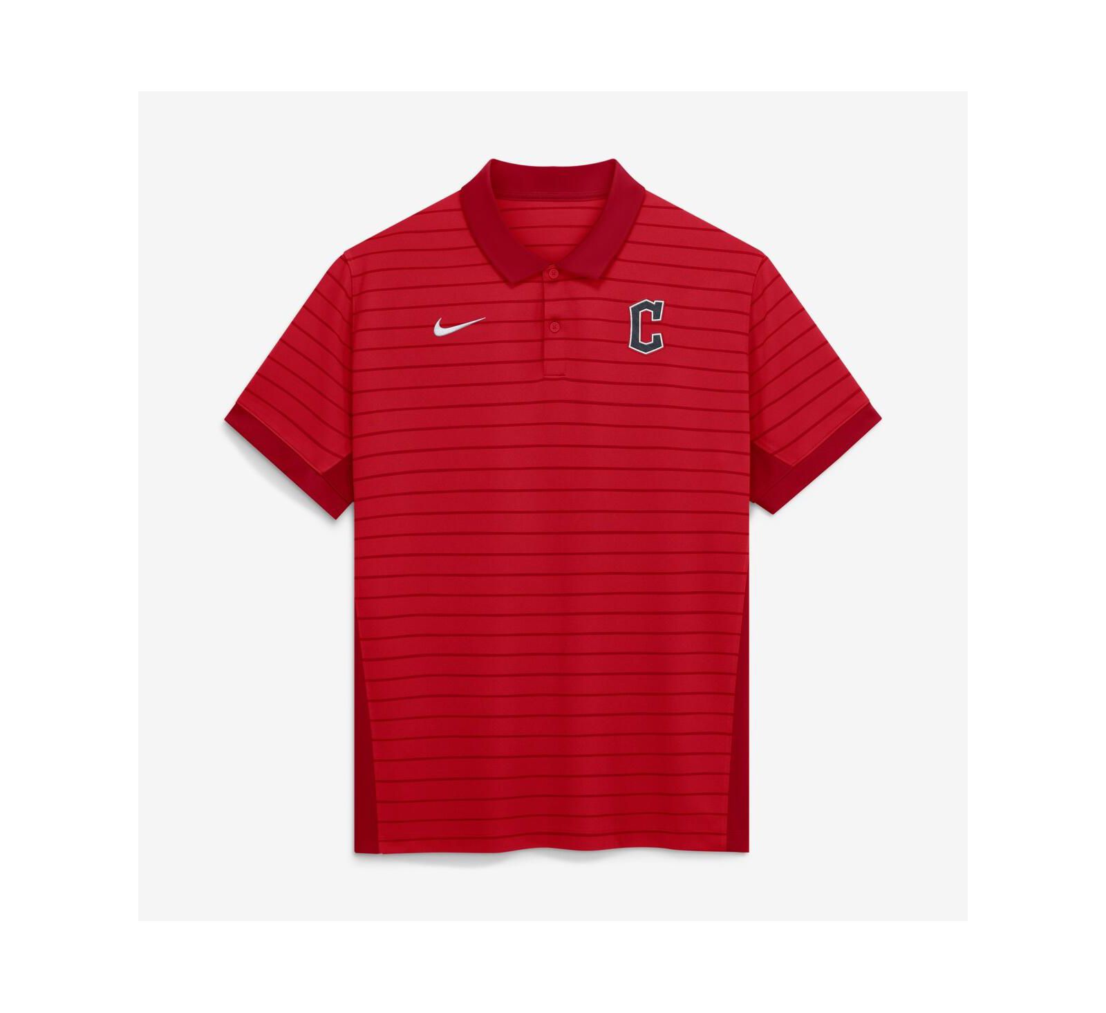 Nike Men's Red Cleveland Guardians Authentic Collection Striped Victory Dri-FIT Polo Shirt
