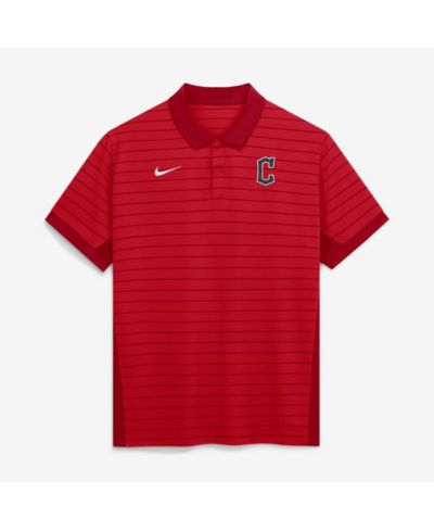 Мужская рубашка-поло Nike Cleveland Guardians Authentic Collection Striped Victory Dri-FIT Red