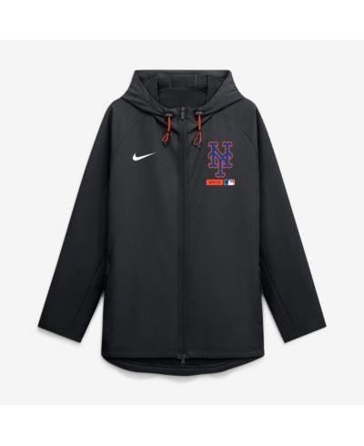 Мужская куртка Nike New York Mets Authentic Collection Raglan Therma-FIT Full-Zip Hooded, черная