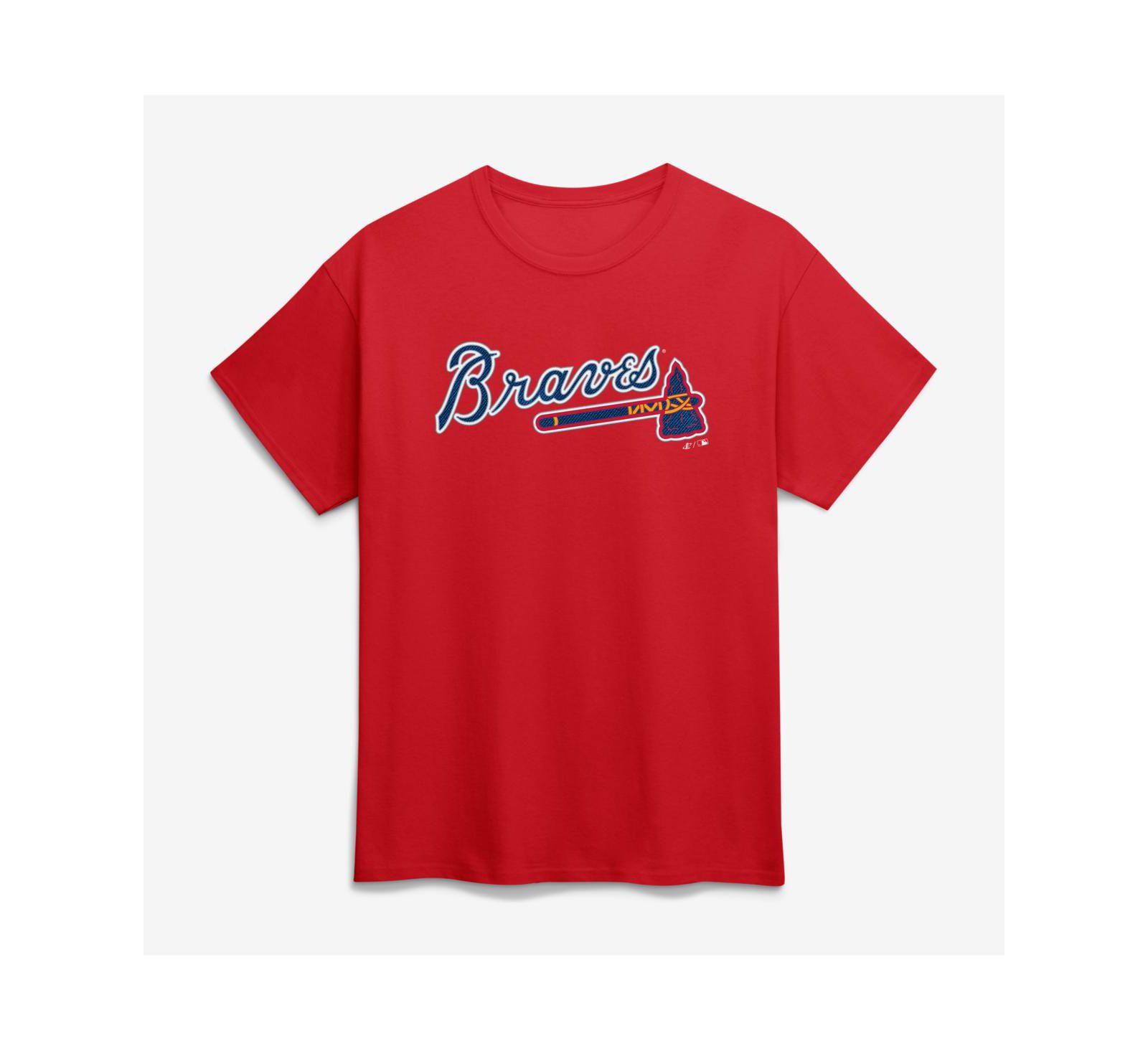 Logo Athletic Men's Red Atlanta Braves Wordmark T-Shirt