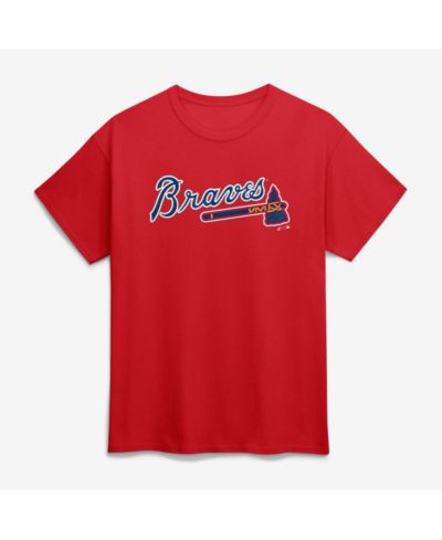 Logo Athletic Men's Red Atlanta Braves Wordmark T-Shirt