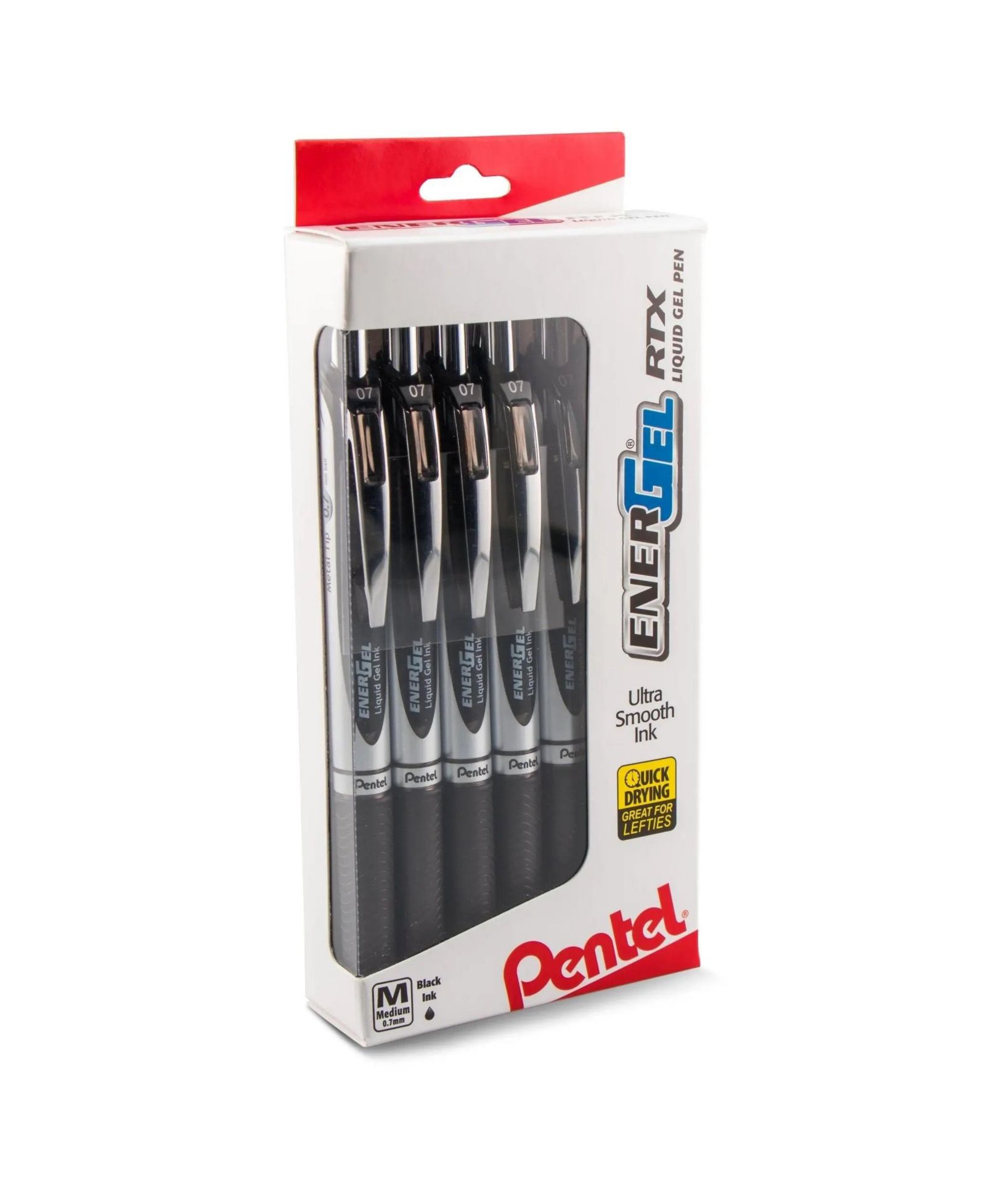 Гелевая ручка Pentel EnerGel RTX Retractable, 0.7mm, Metal Tip, 12 шт. в упаковке