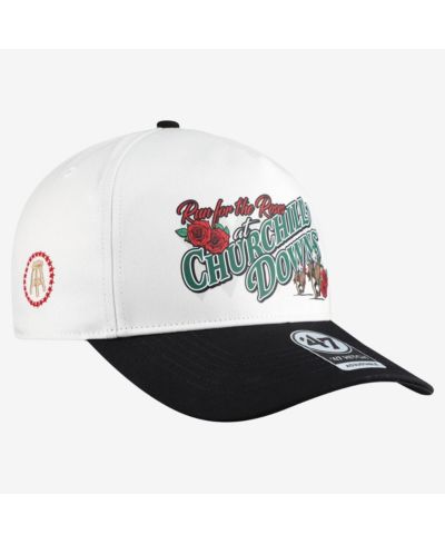 Мужская и женская регулируемая кепка Barstool Golf x '47 White Kentucky Derby Run For The Roses Churchill Downs Hitch