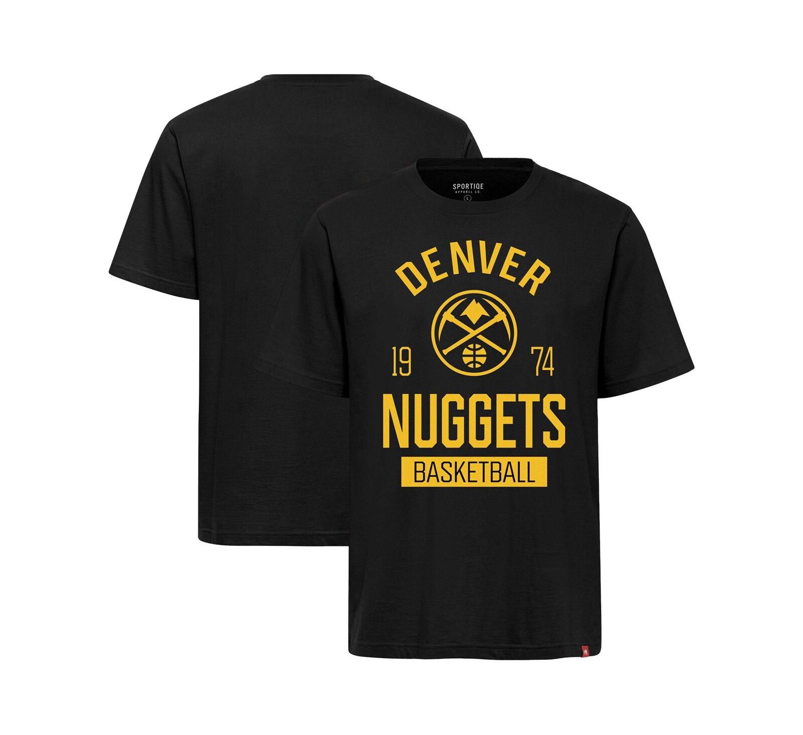 Sportiqe Мужская и Женская футболка Denver Nuggets Duke Premium, черная