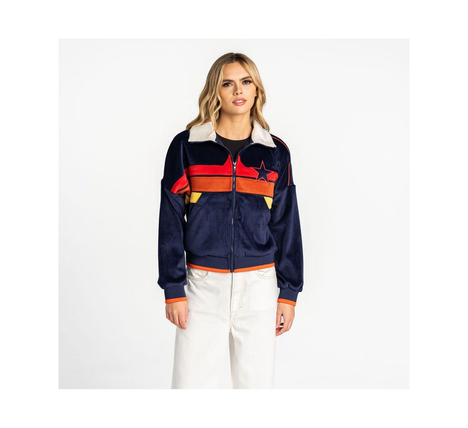 Женская куртка на молнии The Wild Collective Blue Houston Astros Velvet Cord