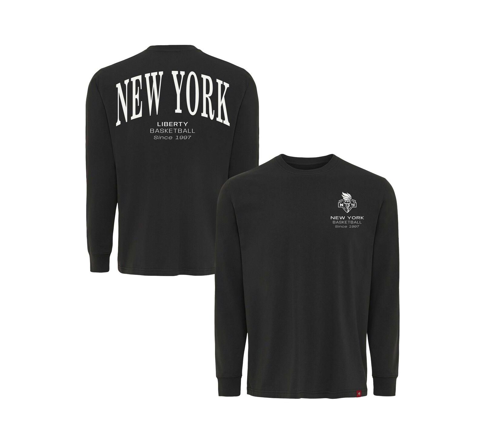Sportiqe Men's and Women's Anthracite New York Liberty Athletic Club Collection Sherwood Relaxed Fit Premium Long-Sleeve T-Shirt