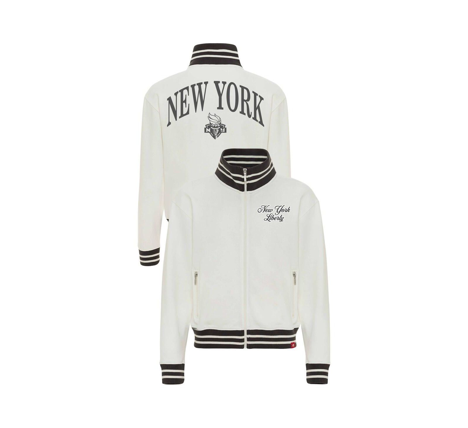 Женский кремовый флисовый зип-худи Sportiqe New York Liberty Athletic Club Collection Sutton French Terry