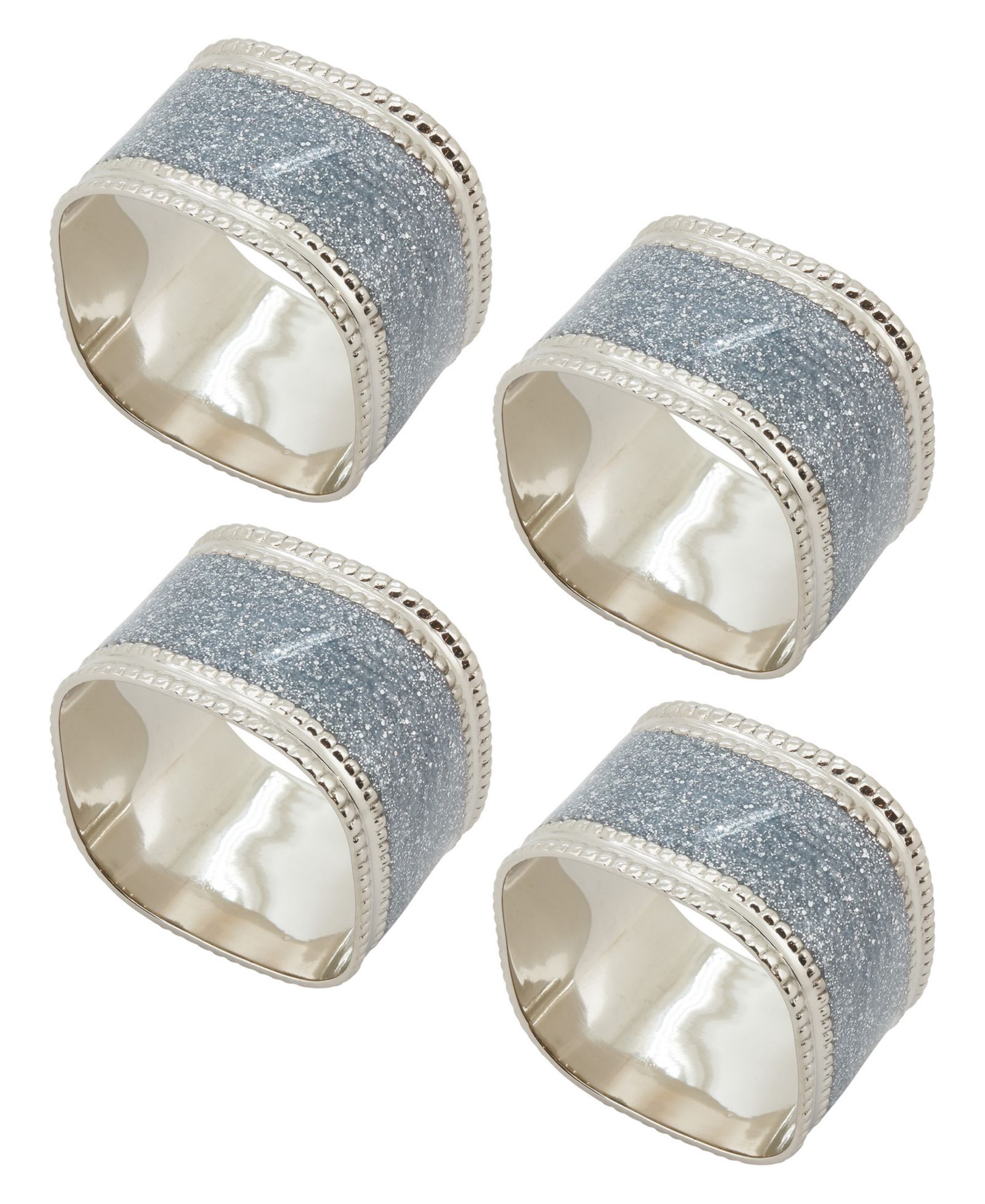 Набор из 4 колец для салфеток Saro Lifestyle Sparkling Square Design
