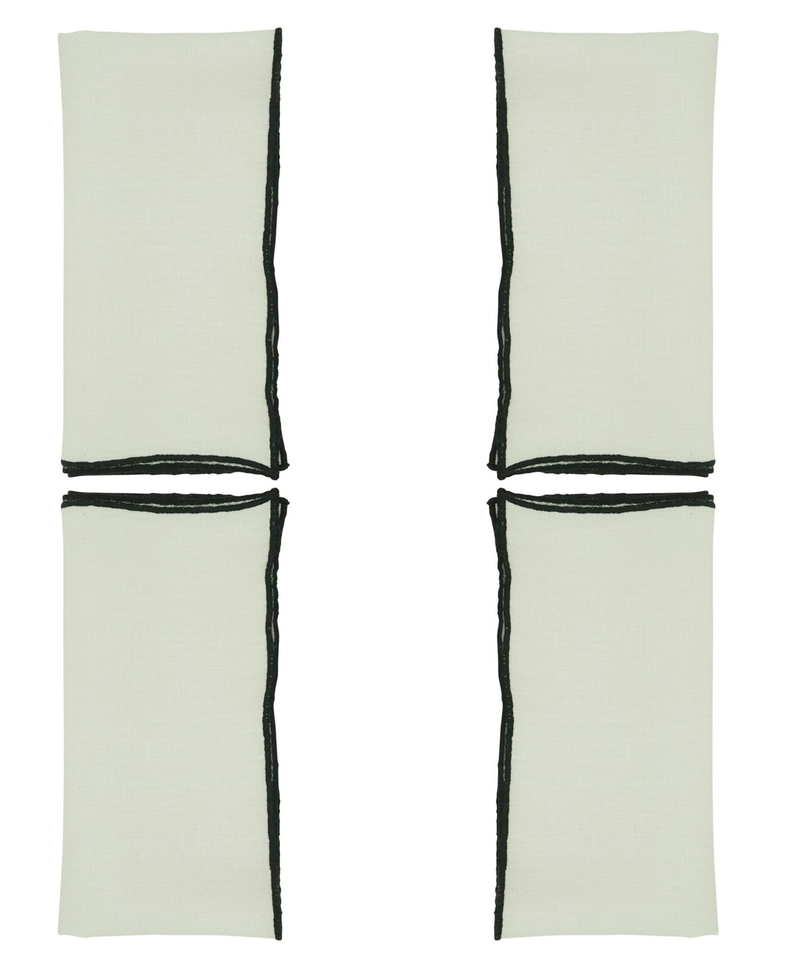 Набор салфеток для стола Saro Lifestyle Stonewashed Stitch Border, 4 шт.