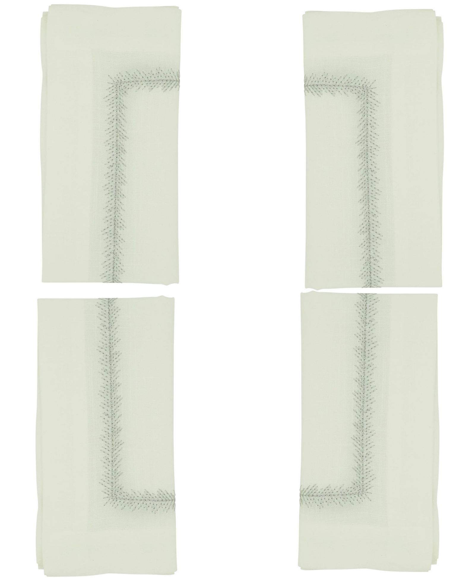 Saro Lifestyle Embroidered Border Table Napkins, Set of 4
