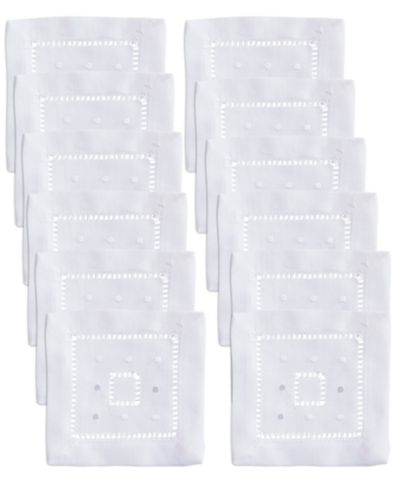 Коктейльные салфетки Saro Lifestyle Classic Hemstitch, набор из 12 шт.