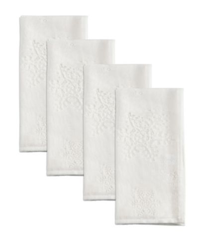 Салфетки для стола Saro Lifestyle Burnout Snowflake, набор из 4 шт