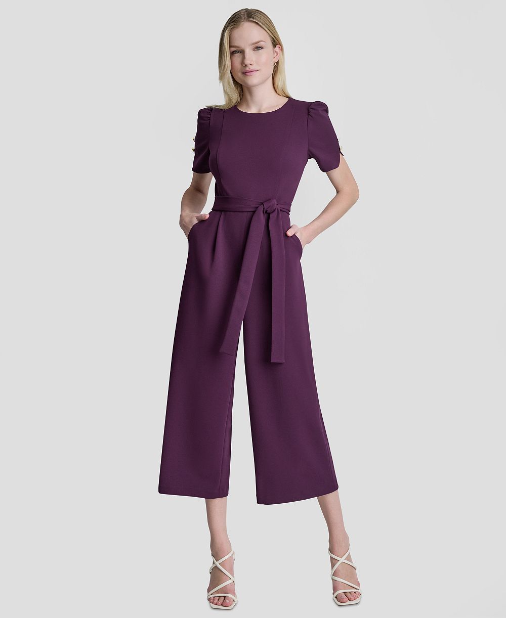 DKNY Women's Crewneck Short-Sleeve Jumpsuit