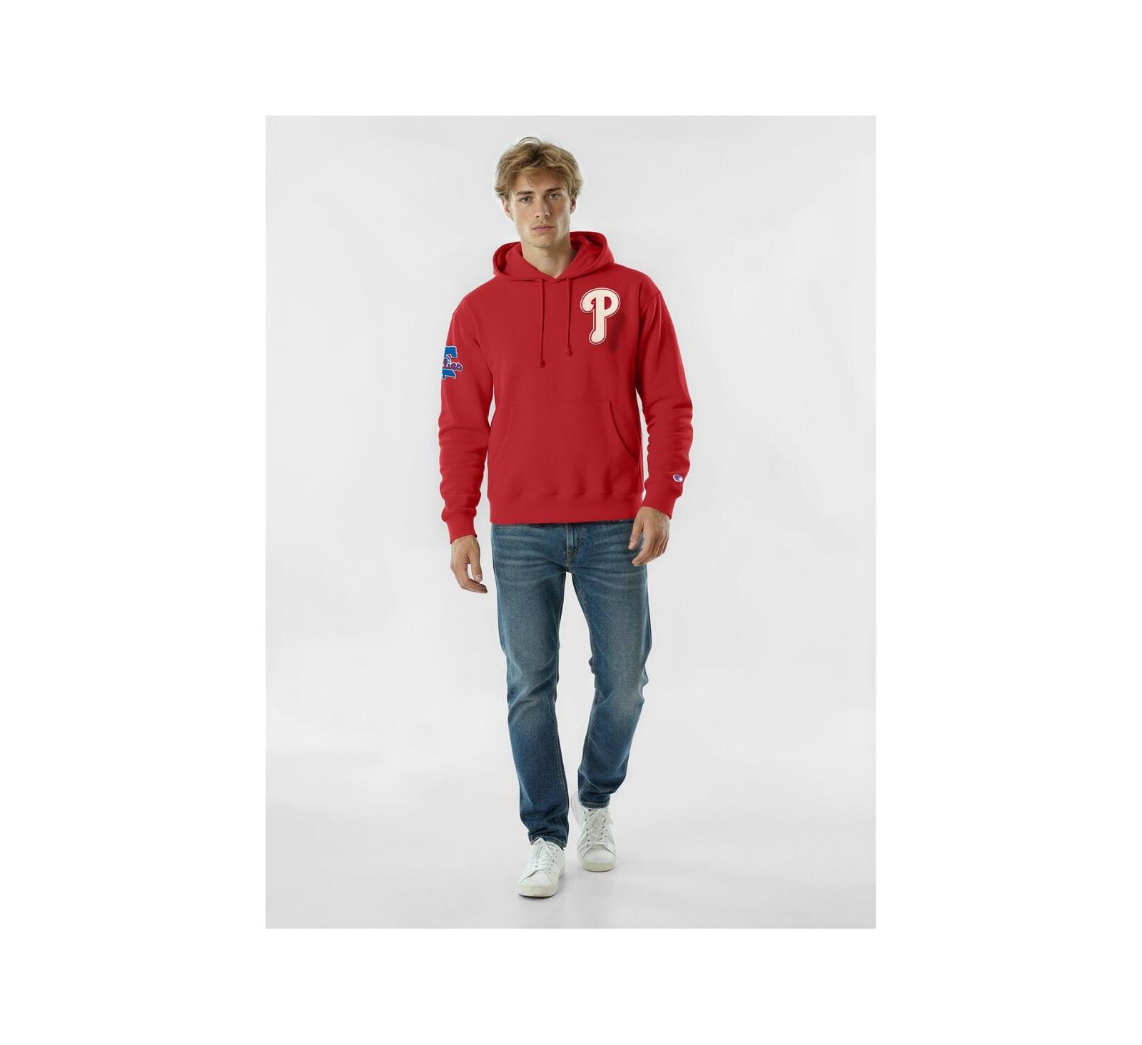 Худи Champion Men's Red Philadelphia Phillies Reverse Weave Chenille